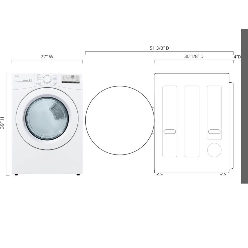 7.4 cu. ft. Vented Stackable Electric Dryer in White S571
