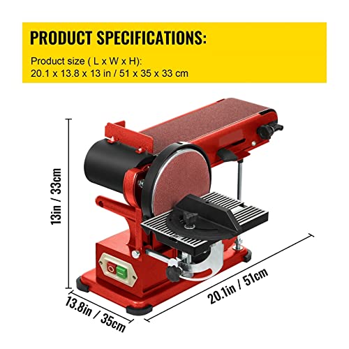 4x36 Inch and 6 Inch Disc 350W Benchtop Belt Disc Sander T82469