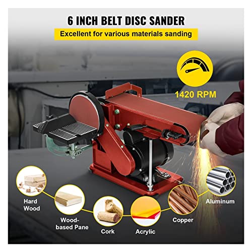 4x36 Inch and 6 Inch Disc 350W Benchtop Belt Disc Sander T82469