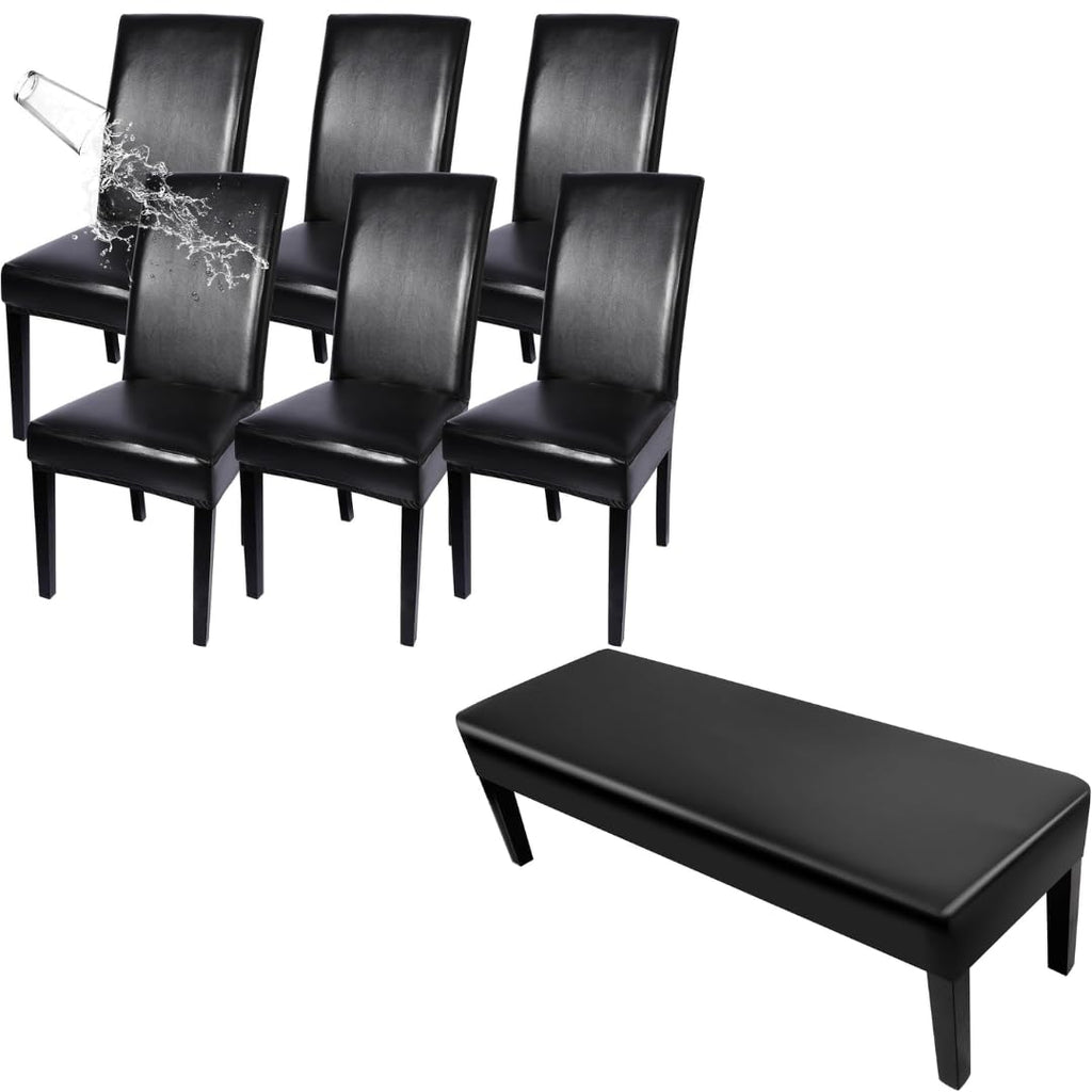 Waterproof PU Leather Dining Chair Covers Set of 6 P932