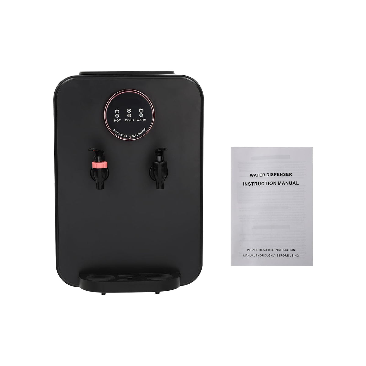 Top Loading Countertop Water Cooler Dispenser with Hot/Cold/Warm 3-Temp Settings, Black Q4741
