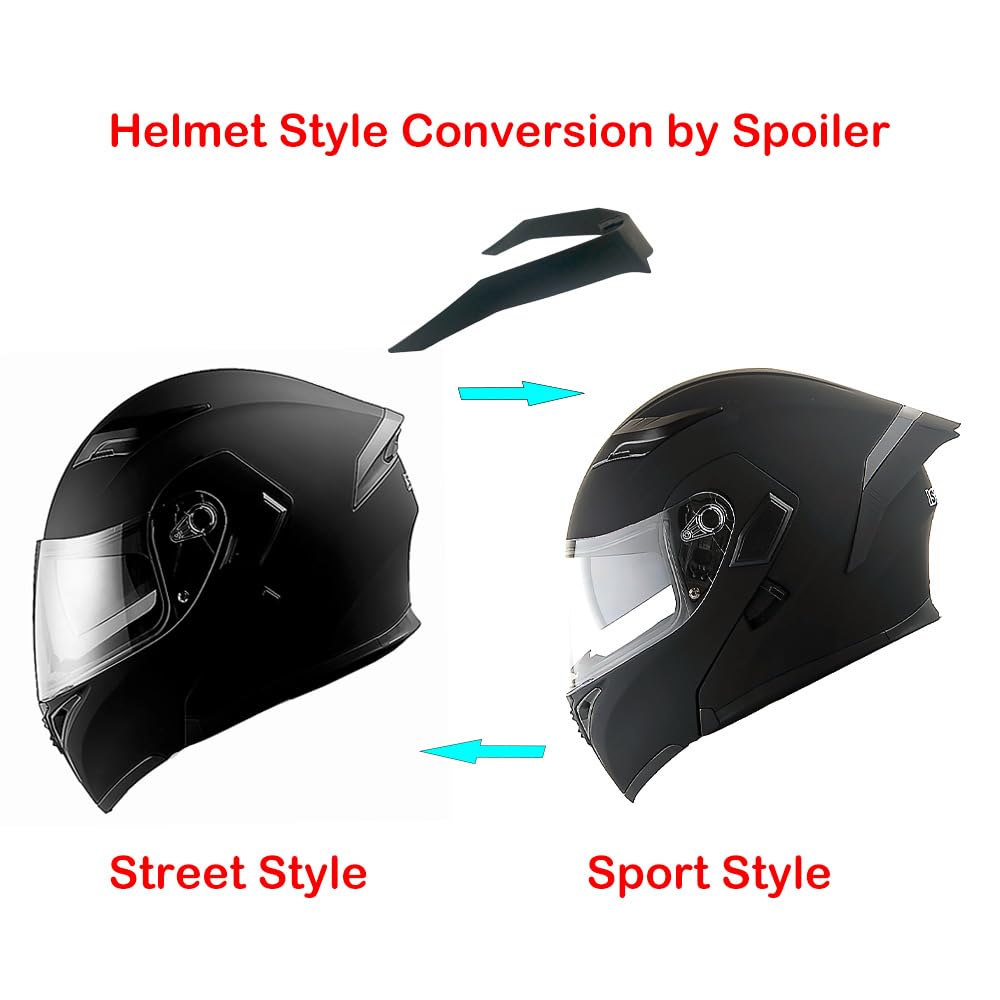Matt Black XL Modular Full Face Motorcycle Helmet L595