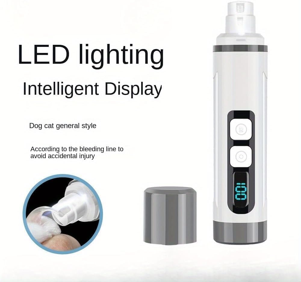 Ultra-Quiet Dog & Cat Nail Grinder with LED Light D3762