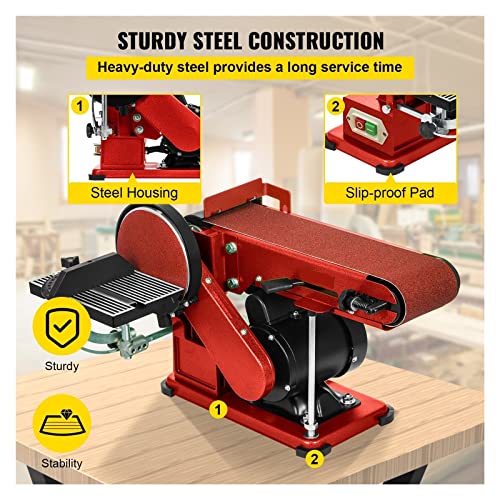 4x36 Inch and 6 Inch Disc 350W Benchtop Belt Disc Sander T82469
