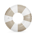 Vintage Tan Stripe Pool Tube Float with Cup Holder Z837421