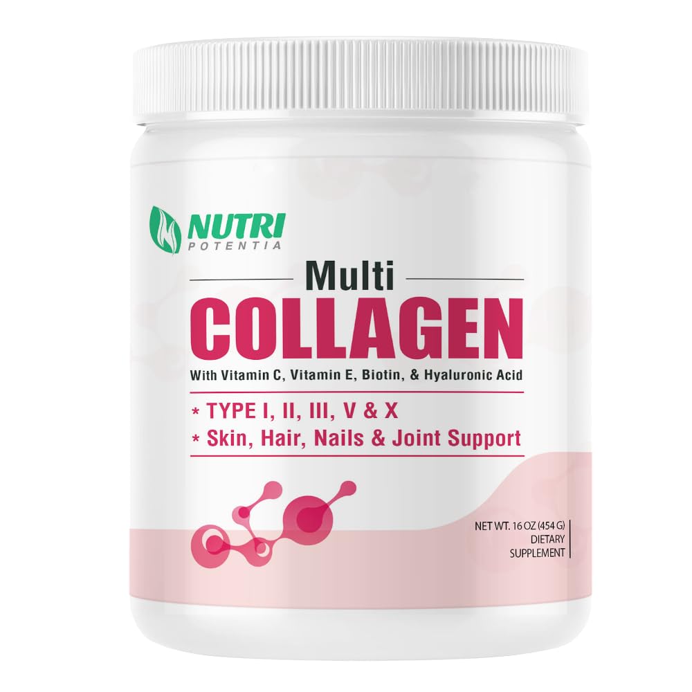 Multi Collagen Peptides Powder with Vitamin C, E & Hyaluronic Acid, Unflavored, 45 Servings B52708