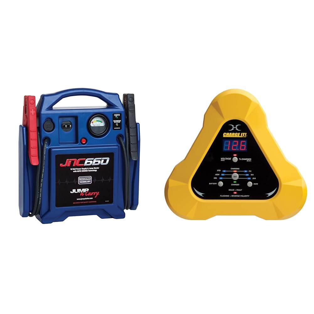 1700 Peak Amp 12 Volt Jump Starter and 20 Amp Smart Battery Charger M64007