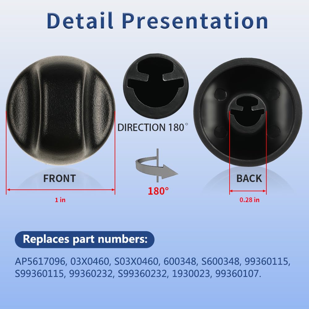 Black Range Hood Knob Replacement Part S404