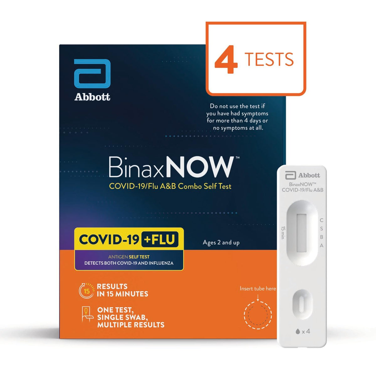 COVID-19/Flu A&B Combo Self Test, 4 Tests Z106
