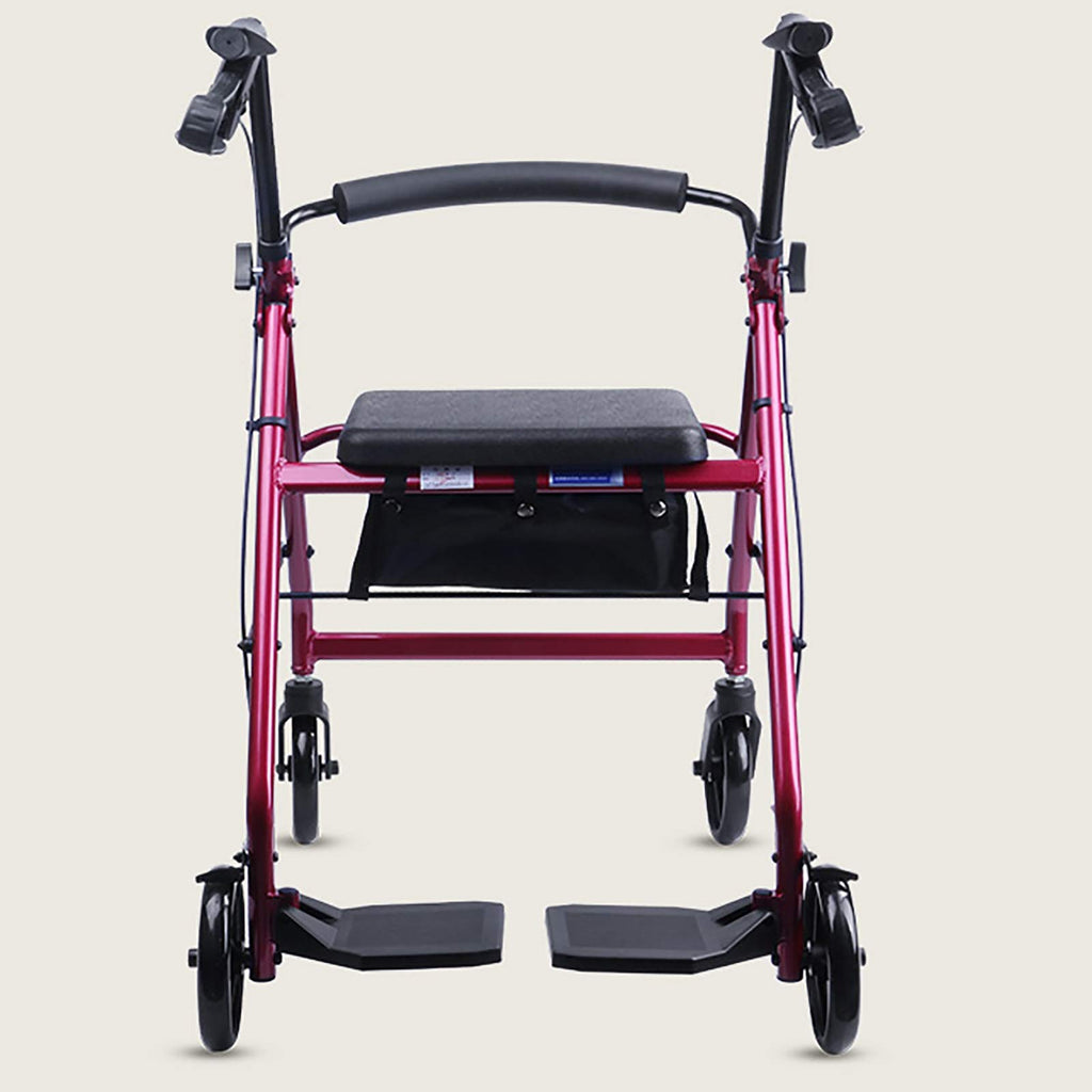 Blue Rolling Walker with Seat Basket Brakes E9393