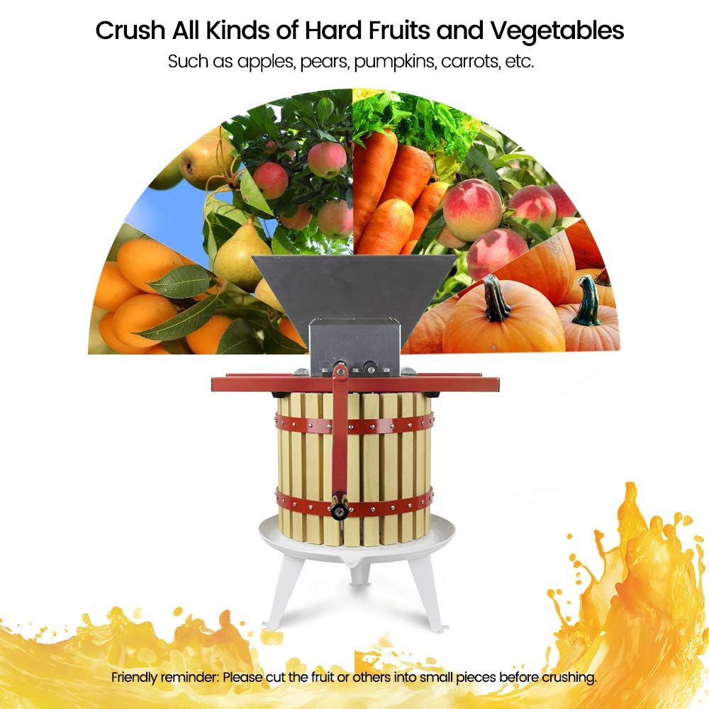 7L Manual Juicer Grinder Stainless Steel 1.8 Gallon Red X68192