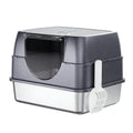 Enclosed Cat Litter Box with Stainless Steel Litter Tray U3109