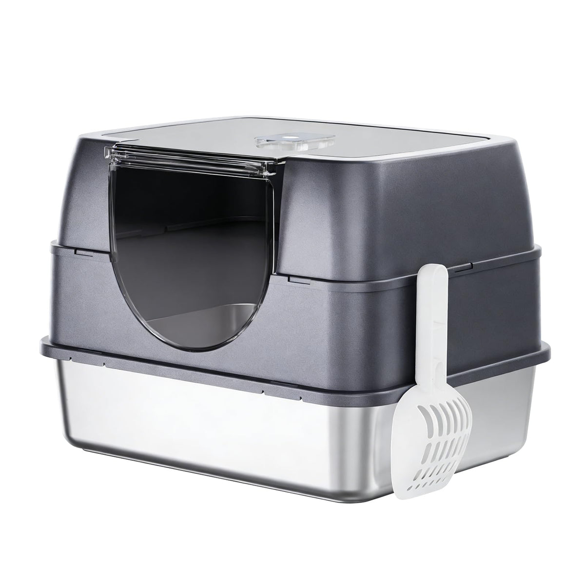Enclosed Cat Litter Box with Stainless Steel Litter Tray U3109