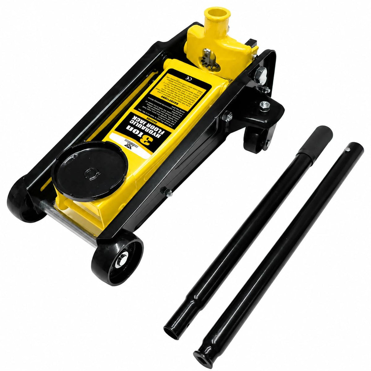 3 Ton Low Profile Steel Racing Floor Jack with Dual Pistons Quick Lift Pump K932866