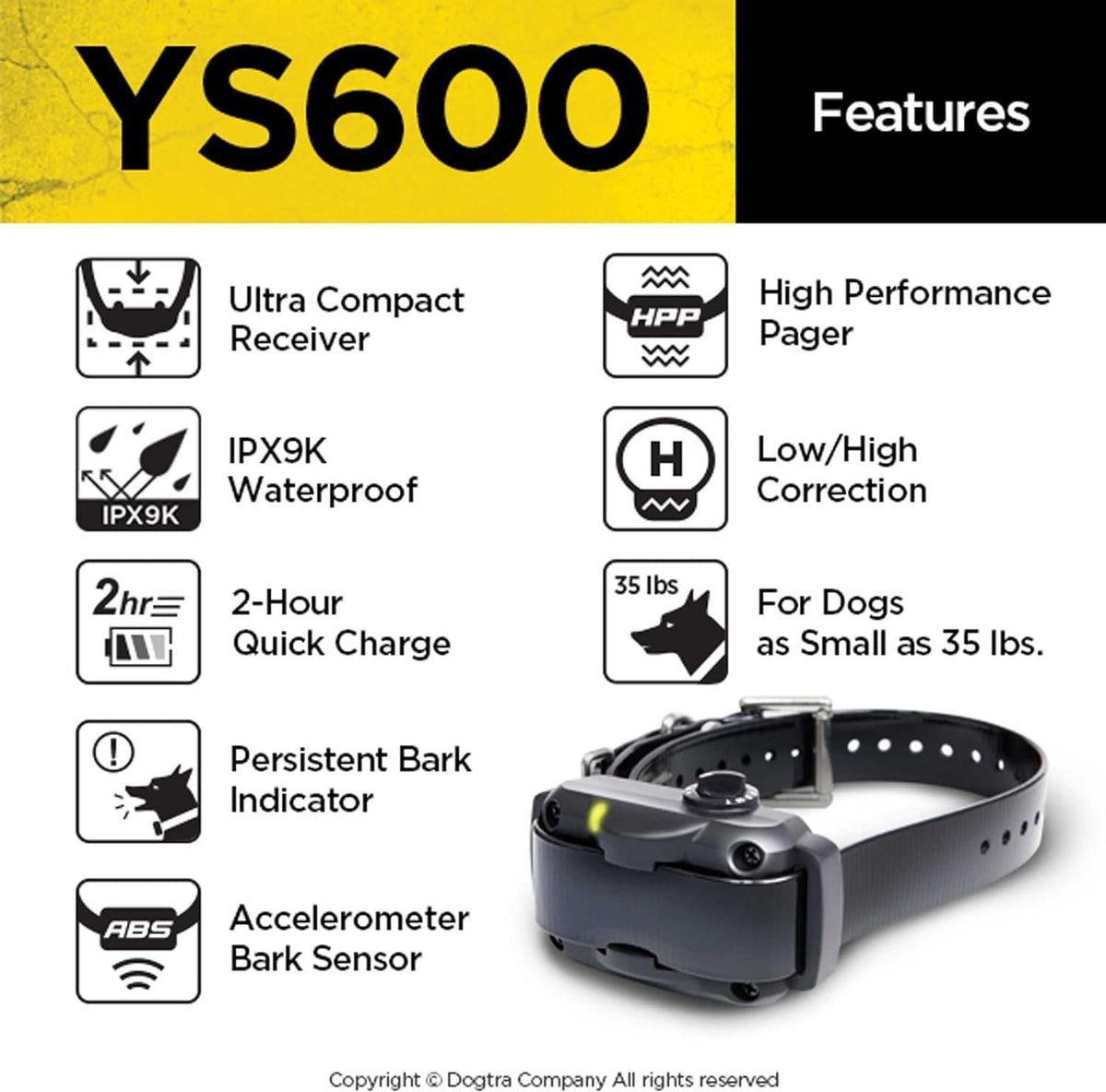 Rechargeable Waterproof No Bark Collar for Large Dogs 35 lbs and Up G615151