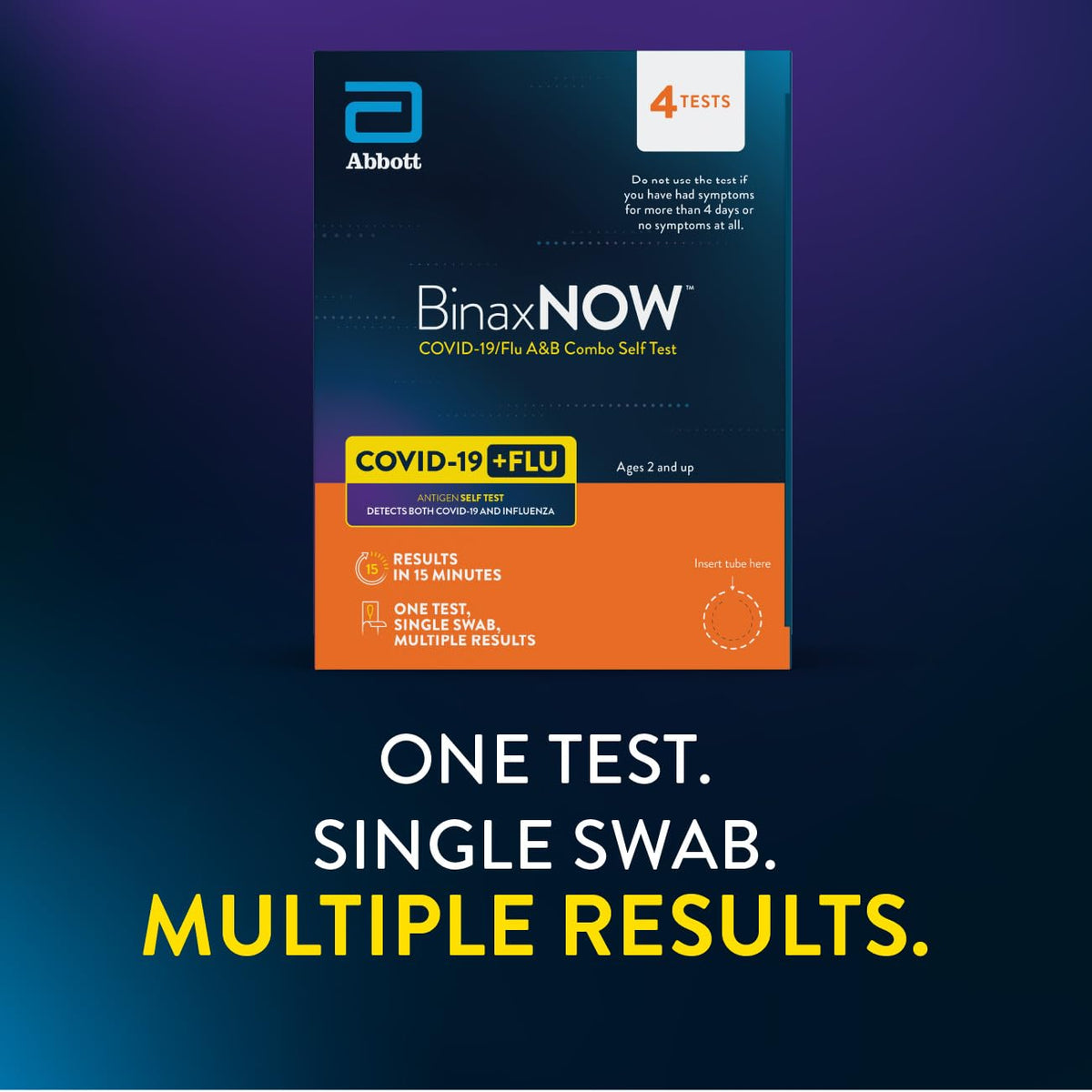 COVID-19/Flu A&B Combo Self Test, 4 Tests Z106