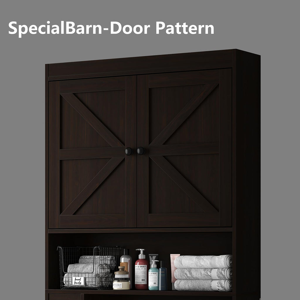 Over The Toilet Storage Cabinet with Barn Doors H196