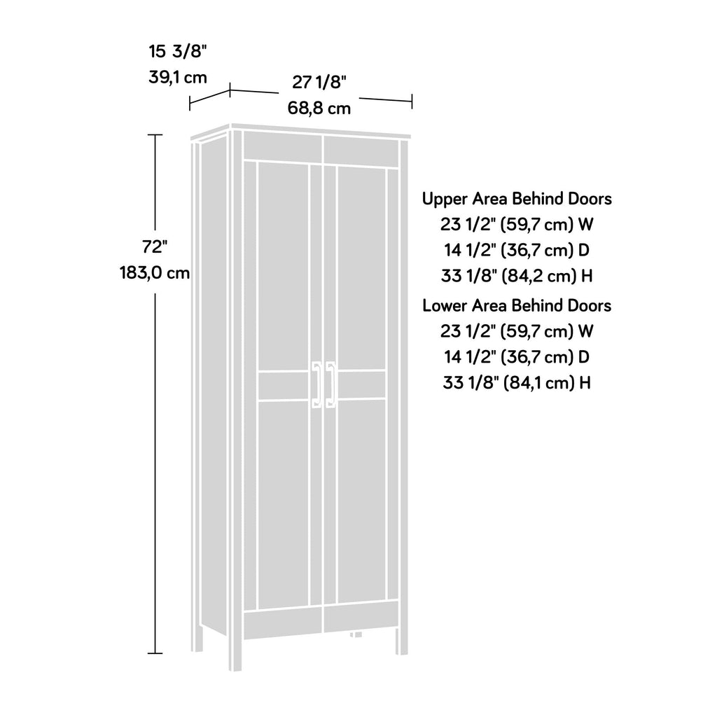 2-Door Chalk Oak Storage Cabinet F484