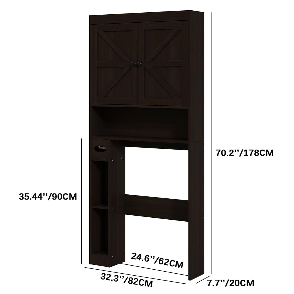 Over The Toilet Storage Cabinet with Barn Doors H196