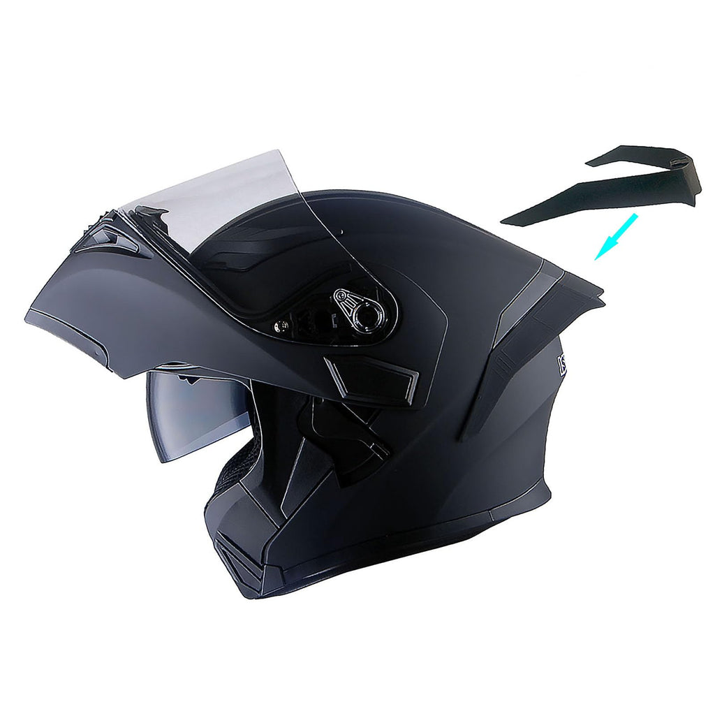 Matt Black XL Modular Full Face Motorcycle Helmet L595