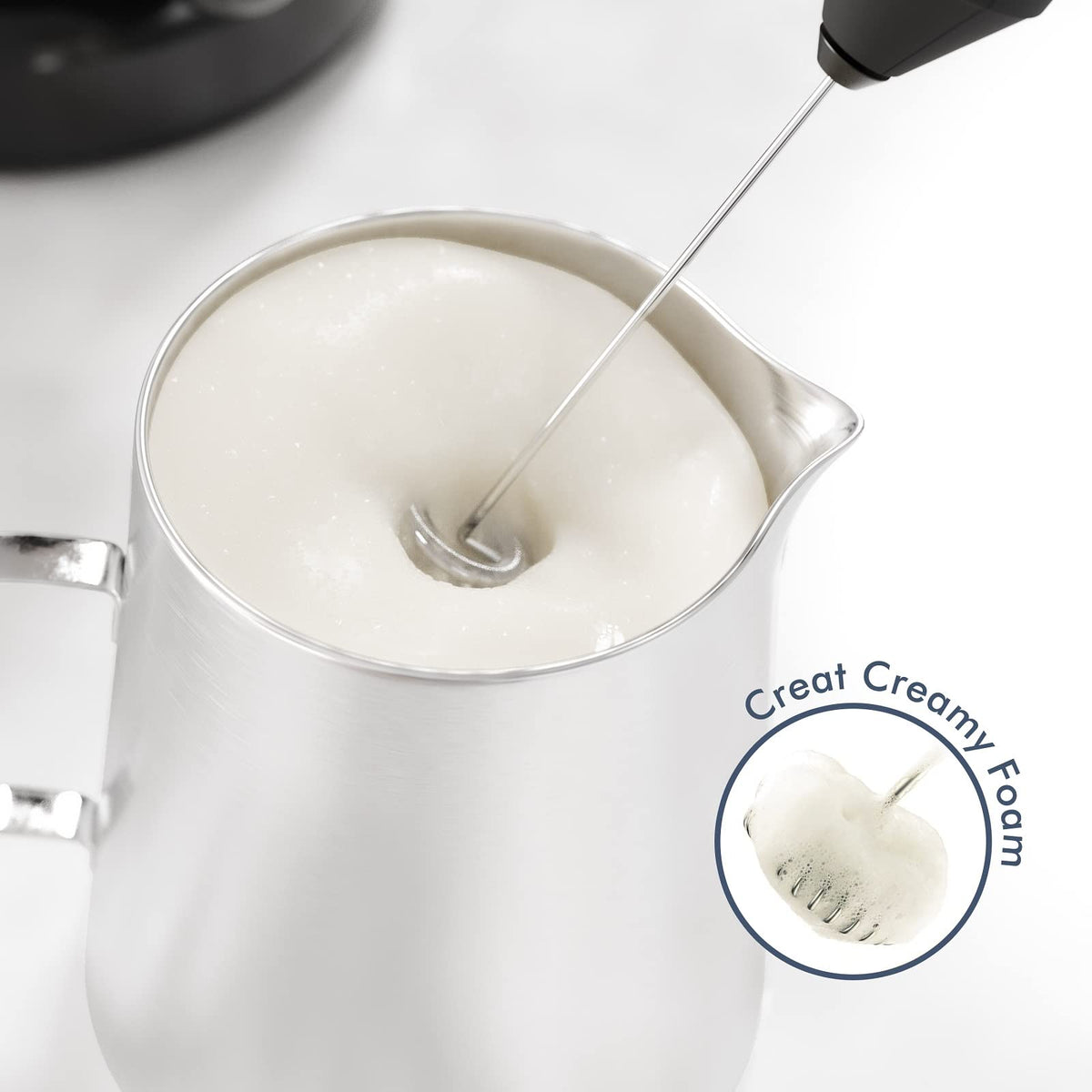 Handheld Milk Frother with Stainless Steel Whisk L8173