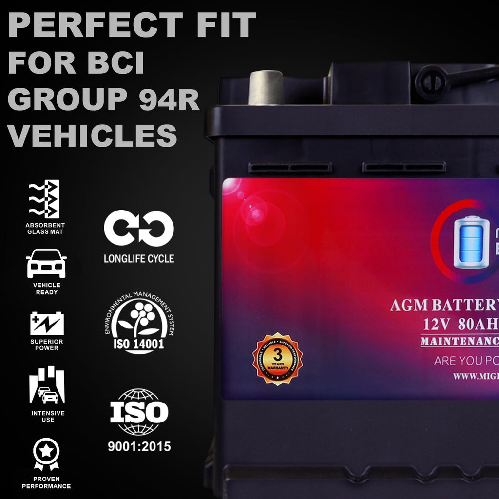 12V 80AH 850 CCA Replacement Battery B140