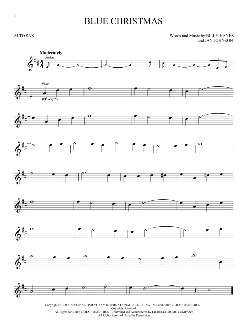 Alto Sax Holiday Sheet Music Book with Online Audio Tracks D376