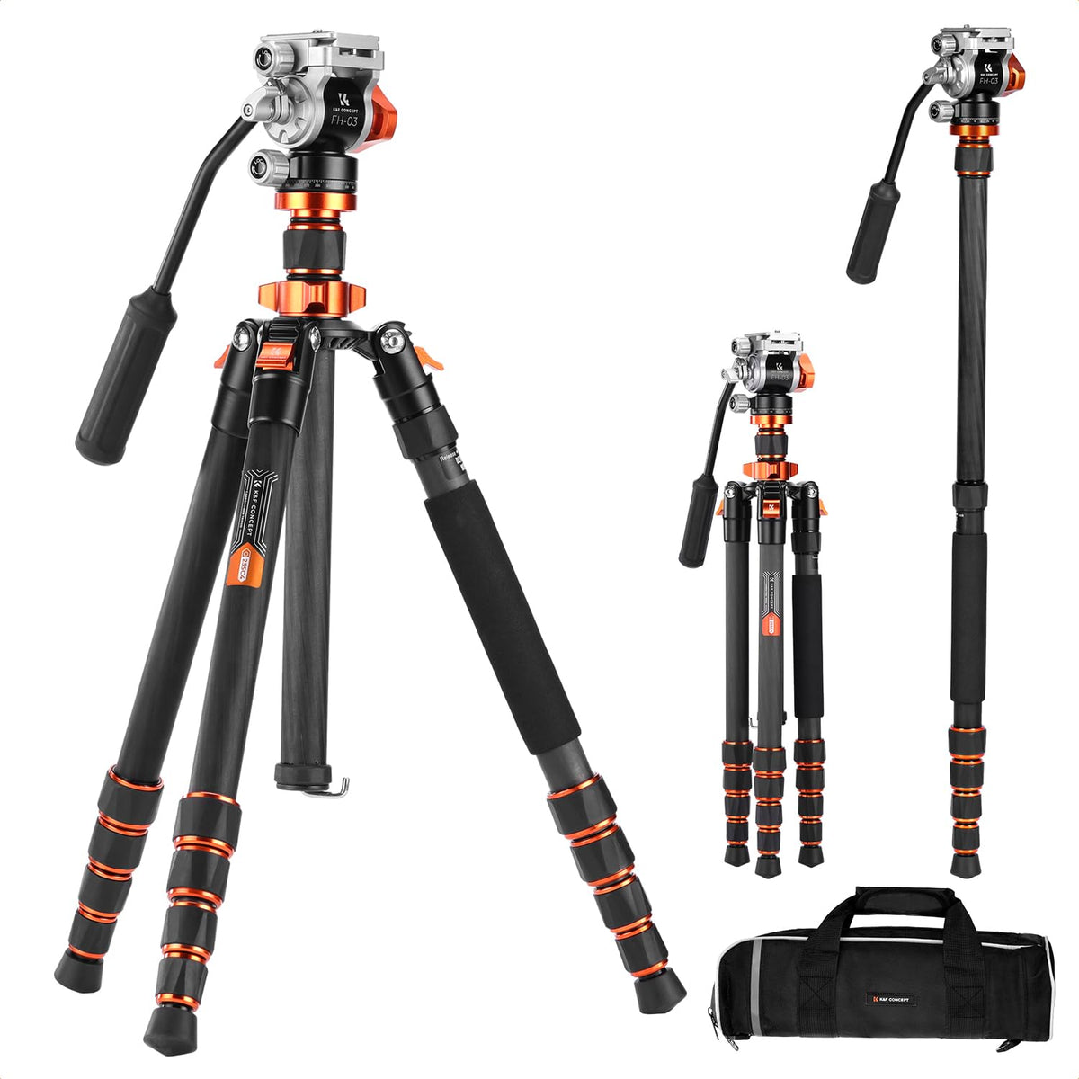 Carbon Fiber Tripod with Fluid Head E71336