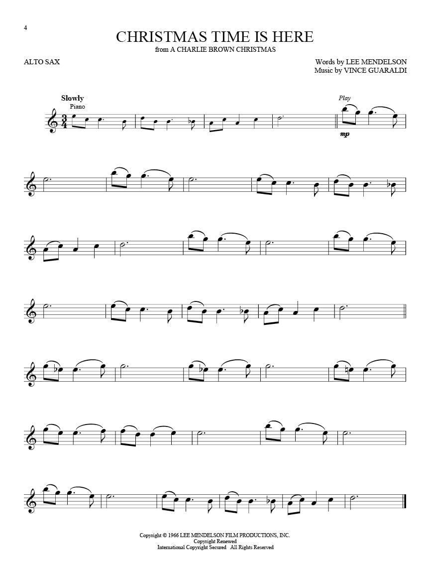 Alto Sax Holiday Sheet Music Book with Online Audio Tracks D376
