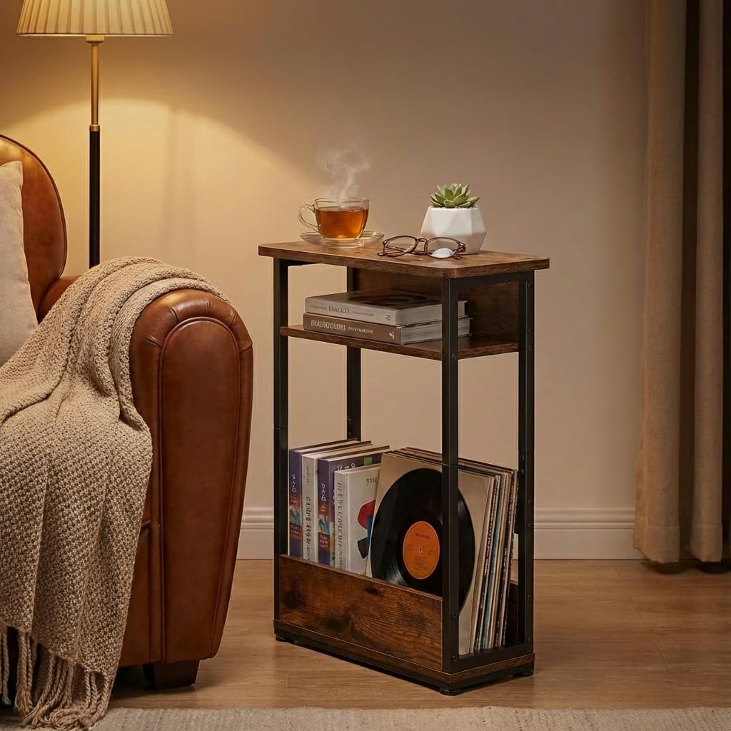 3-Tier Narrow Side Table with Storage Shelf G134