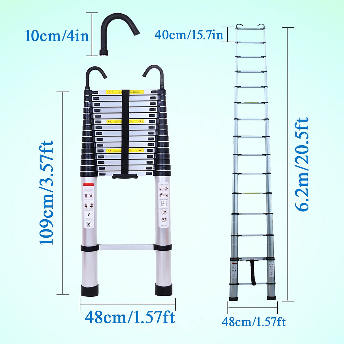 20.5FT Aluminum Telescoping Ladder 330lb S73694