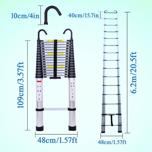 20.5FT Aluminum Telescoping Ladder 330lb S73694