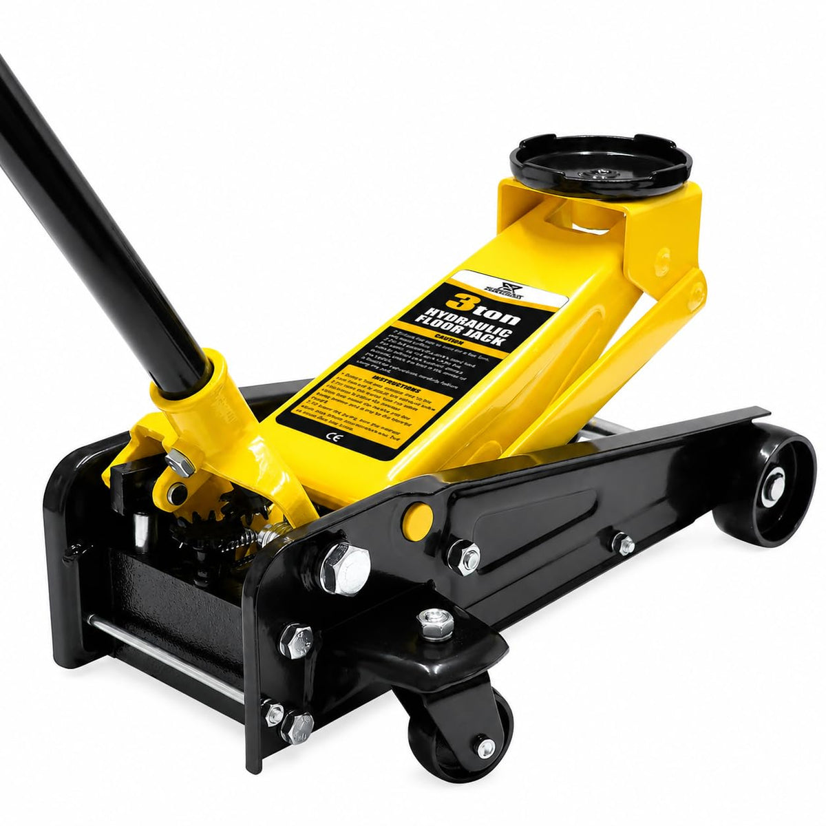 3 Ton Low Profile Steel Racing Floor Jack with Dual Pistons Quick Lift Pump K932866