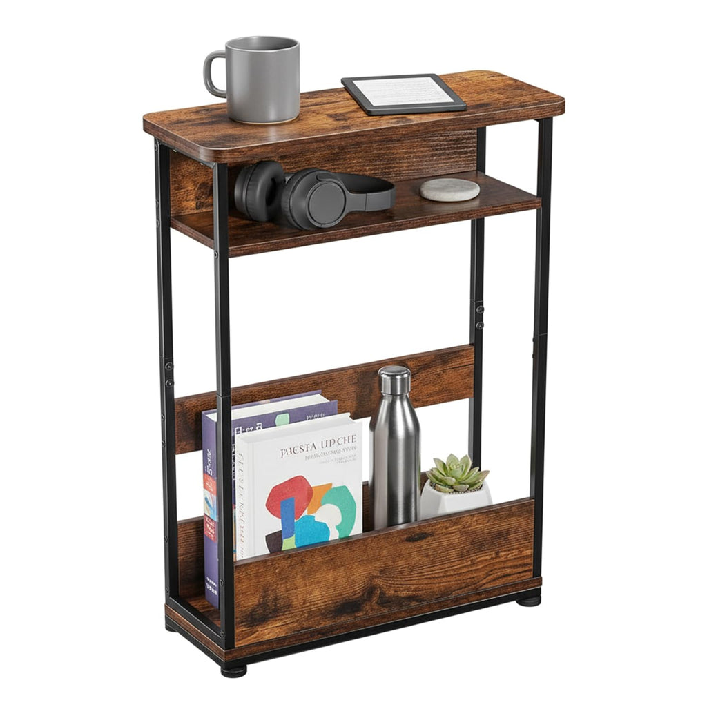 3-Tier Narrow Side Table with Storage Shelf G134