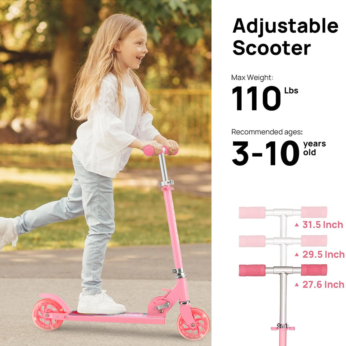 Folding Kids Scooter with Adjustable Handlebar V926592