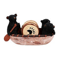 Black Bear Coaster Set with Canoe Holder S715