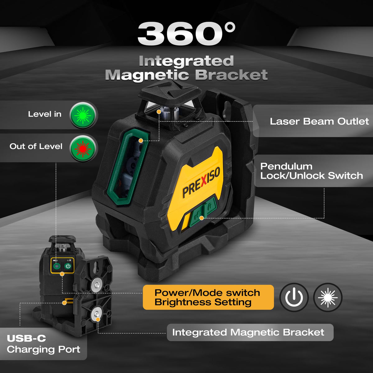 360 Laser Level with Tripod & 2 Plumb Dots B683317