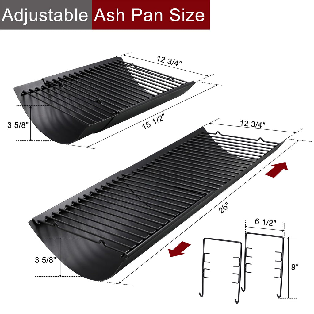 Adjustable Ash Pan Drip Pan with 2pcs Grate Hangers W524762