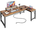 53" L Shaped Computer Desk with Outlets T180394