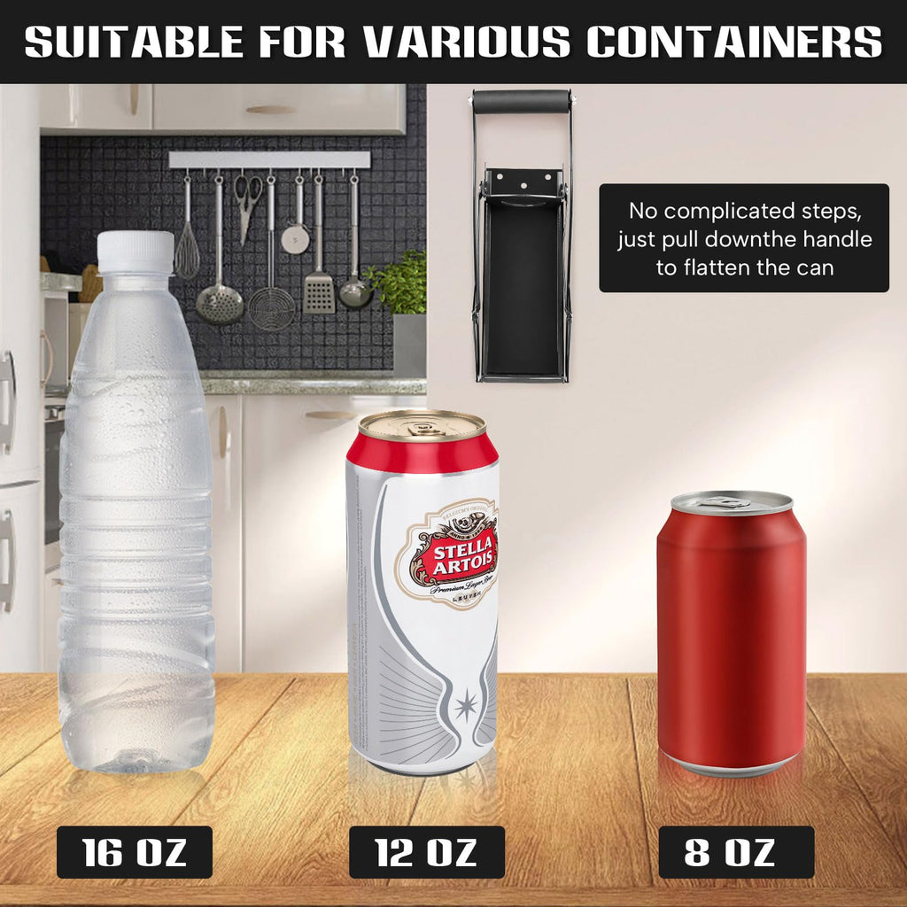 16 oz Black Wall-Mounted Aluminum Can Crusher Z62698
