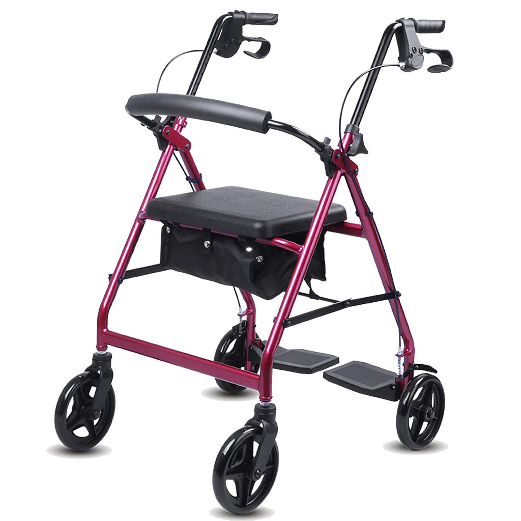 Blue Rolling Walker with Seat Basket Brakes E9393