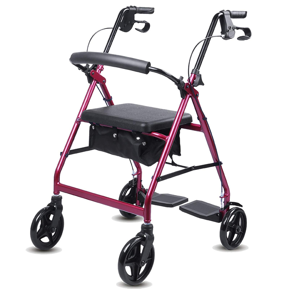 Blue Rolling Walker with Seat Basket Brakes E9393
