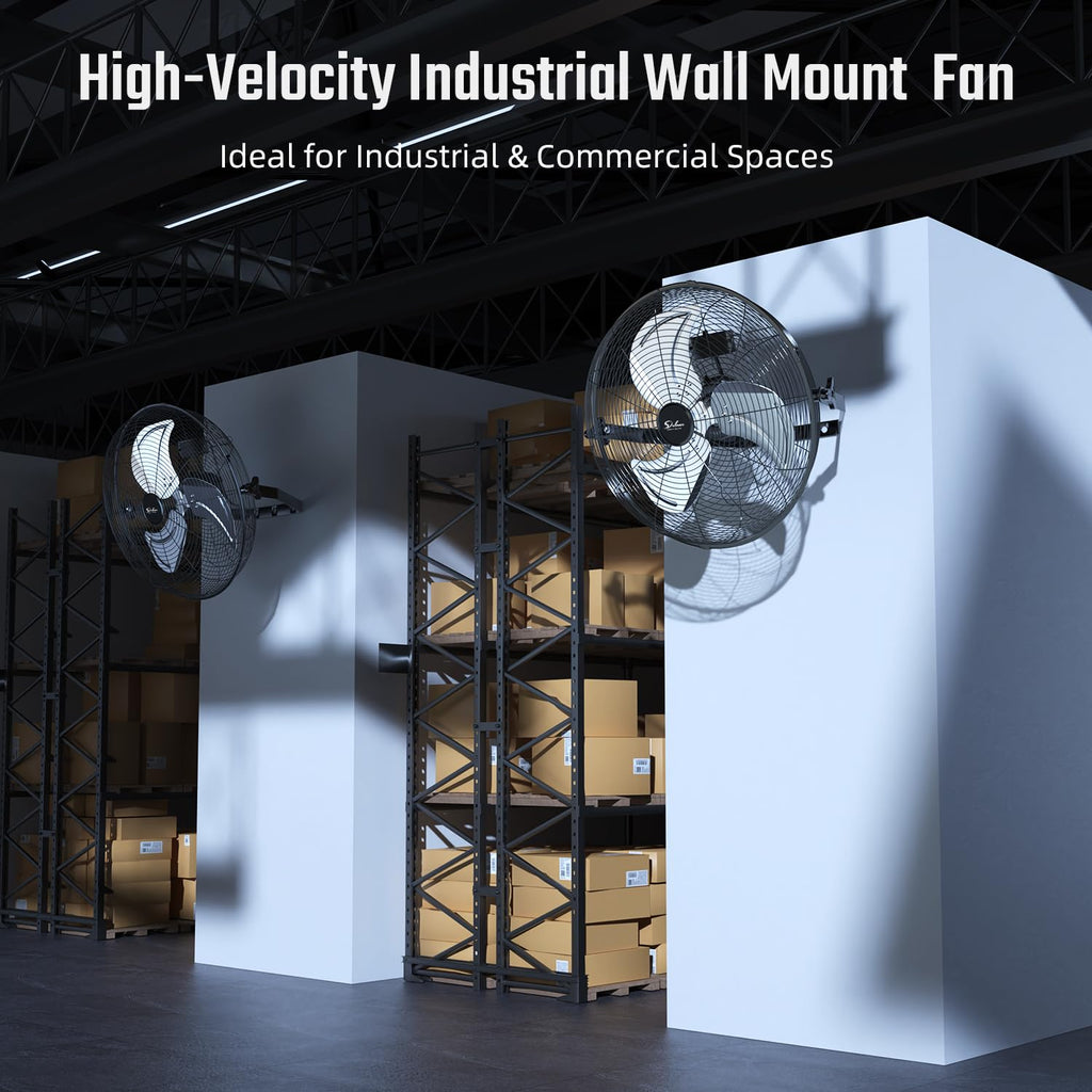 20 Inch 3 Speed Black Wall-Mount Fan G104