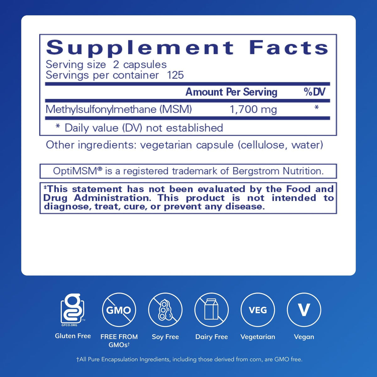 MSM Capsules, 250 Capsules C2756