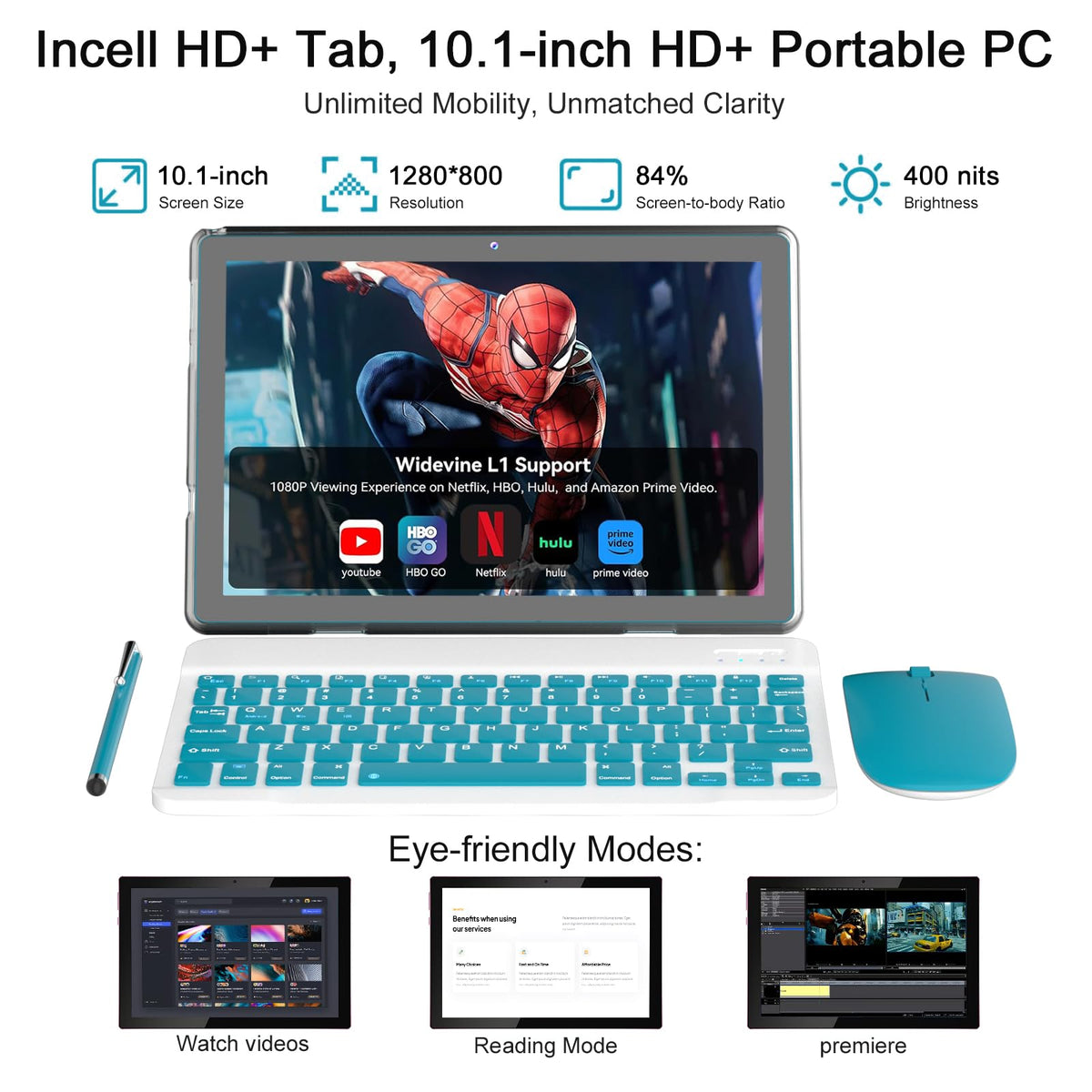 10 inch 2 in 1 Tablet with Keyboard Case J937540