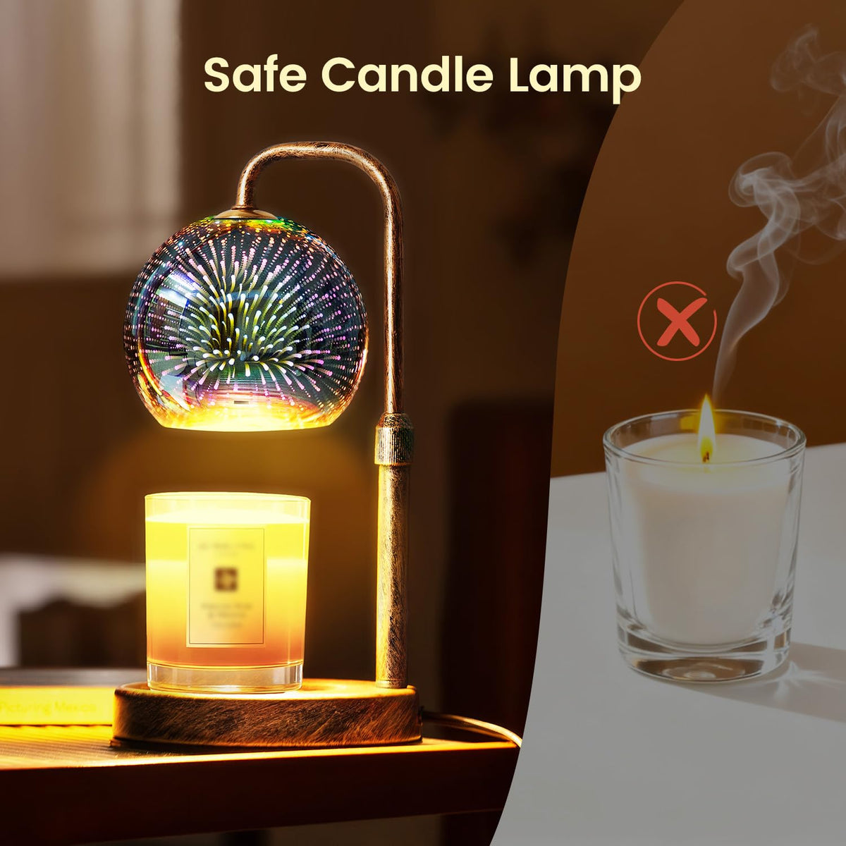 Candle Warmer Lamp with Timer, Dimmable, Adjustable P818