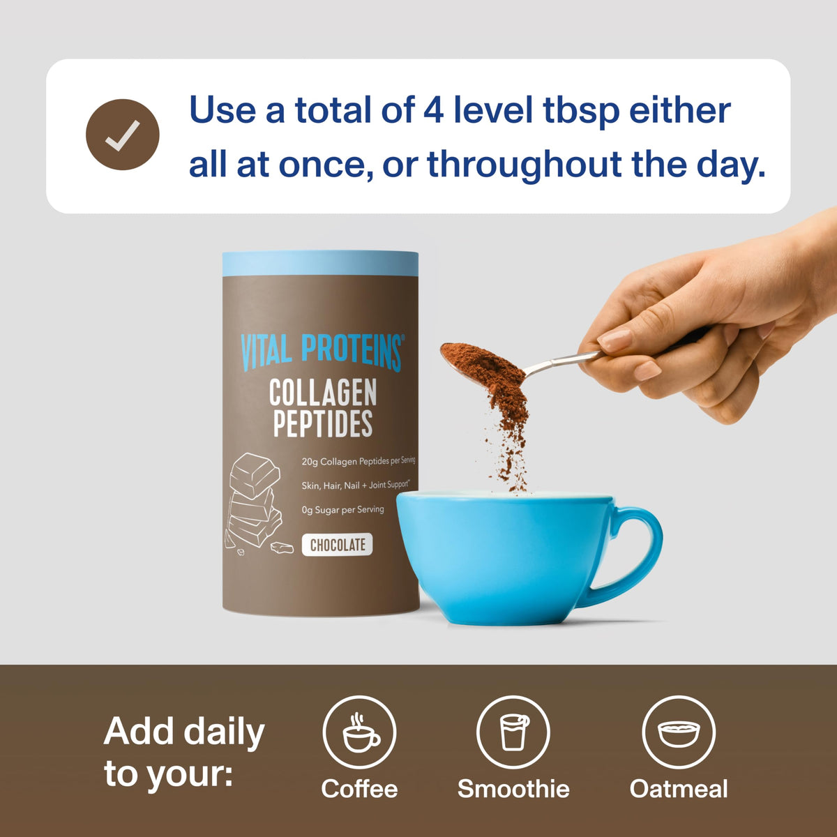 Collagen Peptides Powder, Chocolate, 13.5oz N901