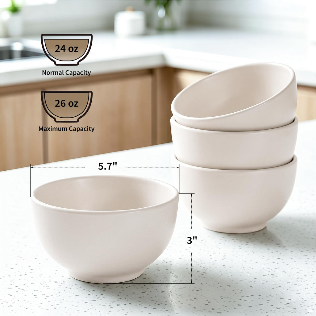 Ceramic Soup Bowls Set of 4 E707283