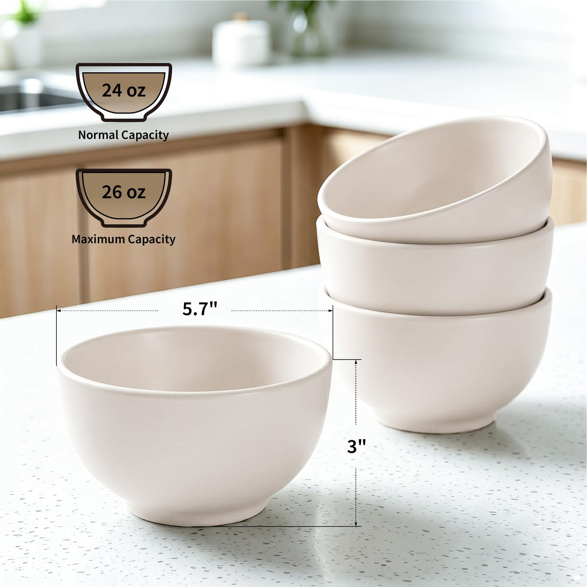 Ceramic Soup Bowls Set of 4 E707283
