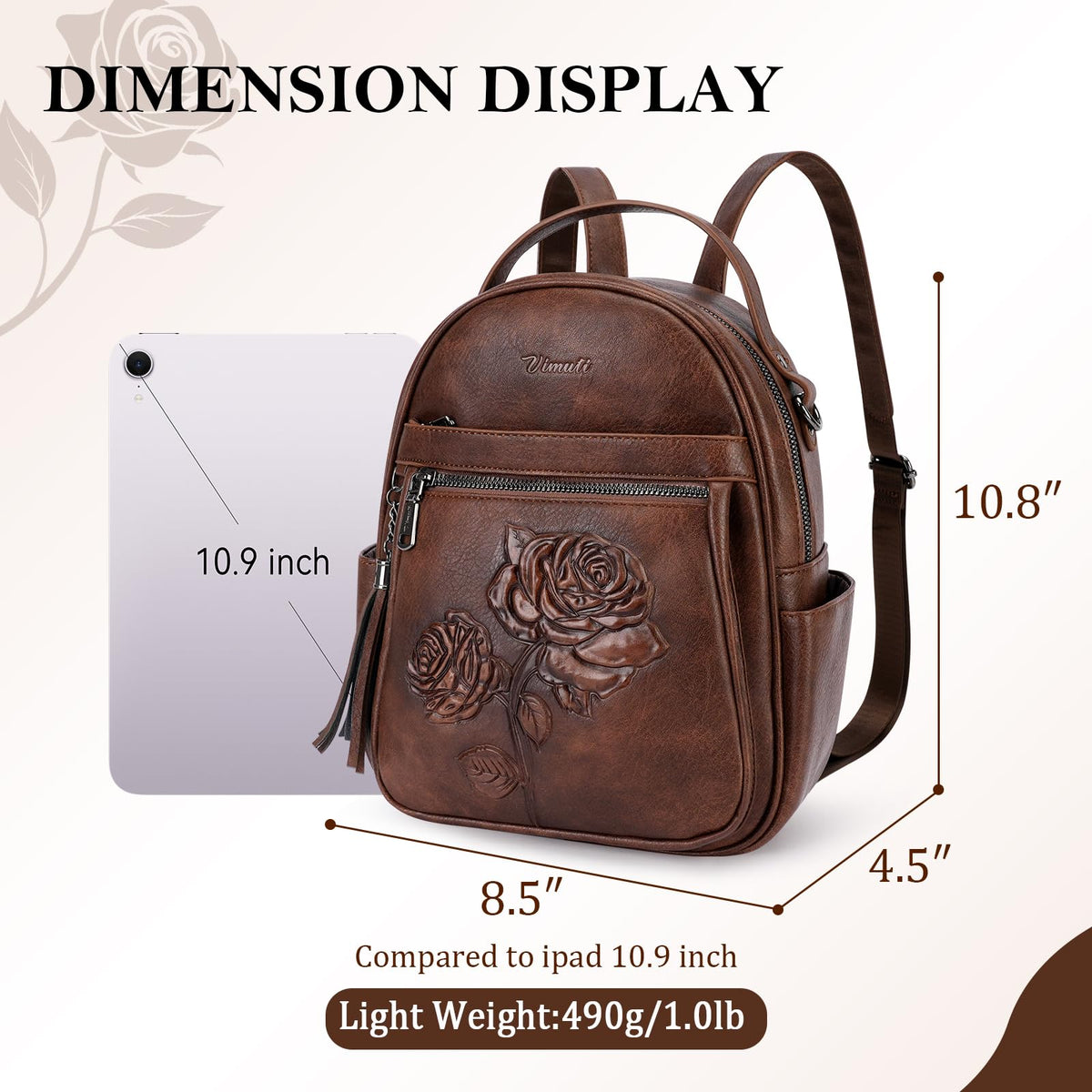 Vegan Leather Mini Backpack Purse R7629